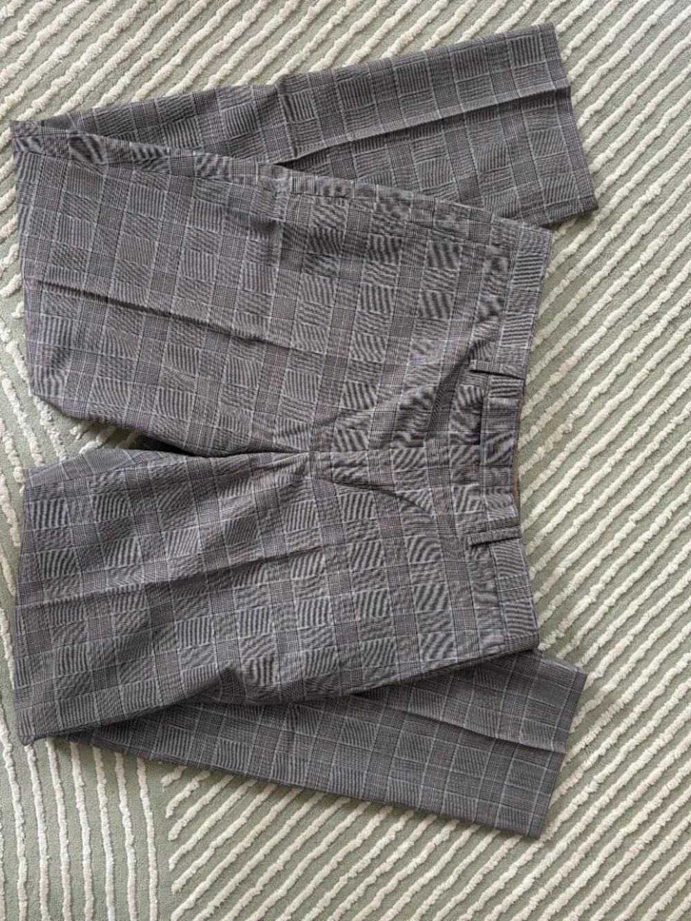 Banana Republic Slim Fit Stretch Wool Glen Plaid Pants 32x32 Brown/Tan